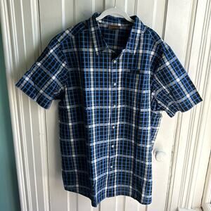 Boulder Creek Blue Plaid Short Sleeve Button Up